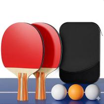 Kit Ping Pong 2 Raquete Tênis de Mesa 3 Bolinha com Estojo Lorben GT6324