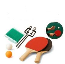 Kit Ping Pong 2 Raquete Tênis De Mesa 3 Bolinha Com Rede Kit Ping Pong 2 Raquete Tênis De Mesa 3 Bolinha Com Rede