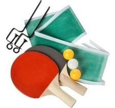 Kit Ping Pong 2 Raquetes 3 Bolas e Rede Kit Ping Pong 2 Raquetes 3 Bolas e Rede
