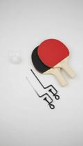 Kit Ping Pong 2 Raquetes, 3 Bolas, Rede 1,80m Kit Ping Pong 2 Raquetes, 3 Bolas, Rede 1,80m