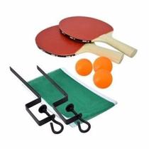 Kit Ping Pong 2 Raquetes 3 Bolas Rede Suporte Completo