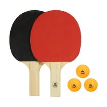 Kit Ping-Pong 2 Raquetes + 3 Bolinhas - Bel