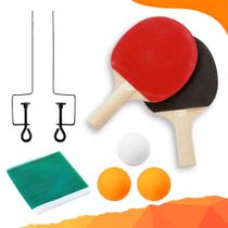 Kit Ping Pong C/3 Bolas 1 Rede 2 Suportes De Mesa 2 Raquetes