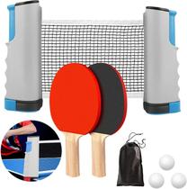 Kit Ping Pong Com 4 Raquetes De Mesa Linha Premium