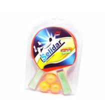 Kit Ping Pong Com Rede: 2 Raquetes E 3 Bolas