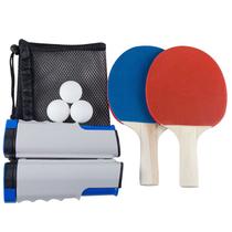 Kit Ping Pong Com Rede Retrátil + 2 Raquetes + 6 Bolinhas + Bolsa - MHR