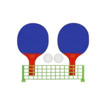 Kit Ping Pong Infantil Tênis Mesa 2 Raquetes 2 Bolas 1 Rede