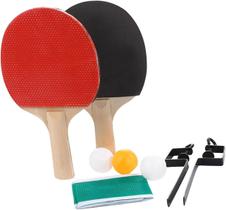 Kit Ping Pong Raquetes Bolinhas Rede Suporte