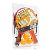 Kit Ping Pong Tênis De Mesa 2 Raquetes 3 Bolas c/ Rede