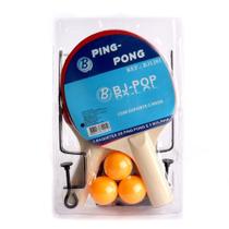 Kit Ping Pong Tênis De Mesa 2 Raquetes 3 Bolas c/ Rede