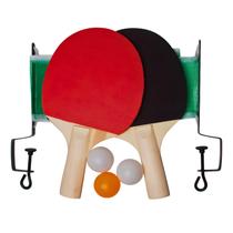 Kit ping pong tenis de mesa 2 raquetes 3 bolas mais rede - CAERUS