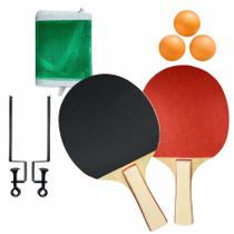 Kit Ping Pong Tênis De Mesa 2 Raquetes 3 Bolinhas Redinha
