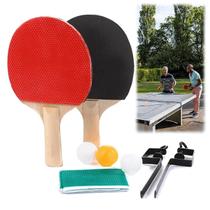 Kit Ping Pong Tênis de Mesa Com 2 Raquetes 3 Bolinhas Rede Jogo Recreação Viagem Esporte Kit Ping Pong Tênis de Mesa Com 2 Raquetes 3 Bolinhas Rede Jogo Recreação Viagem Esporte