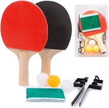 Kit Ping Pong Tenis De Mesa Raquetes Bolinhas Rede C/suporte - Brasport