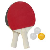 Kit Ping Pong Tênis de Mesa Raquetes e 3 Bolinhas Kit Ping Pong Tênis de Mesa Raquetes e 3 Bolinhas