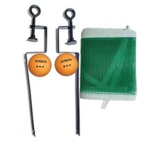 Kit Ping Pong Tênis de Mesa Rede Com 2 Bolas Classic Esporte Jogo Lazer Atrio - ES410