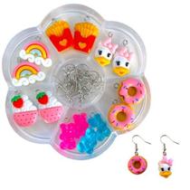 Kit pingentes fazer brincos infantil com estojo Kit pingentes fazer brincos infantil com estojo