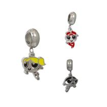 Kit Pingentes Meninas Super Poderosas Aço Inóx Antialérgico Pulseiras Berloque