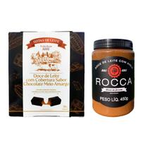 Kit Pingo de Leite Com Chocolate Caixa 500g e Doce de Leite Rocca Sabor Avelã - Gotas de Leite