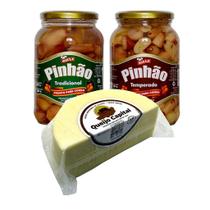 Kit pinhão tradicional, temperado e queijo tipo parmesão alagoas 1kg - kit 3 unidades