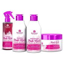Kit pink gold - shampoo + máscara 300g + condicionador + finalizador - natureza cosméticos