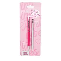 Kit pink vibes c/1 caneta e 1 lapiseira leoarte 96104