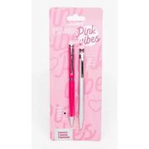 Kit Pink Vibes Com 1 Caneta E 1 Lapiseira Leoarte