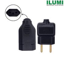 Kit Pino Macho 10a 3 Pinos + Tomada Femea 10a Ilumi