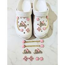 Kit Pins Botons Metalizados Corrente Love Rosa Delicado Moda Kit Pins Botons Metalizados Corrente Love Rosa Delicado Moda
