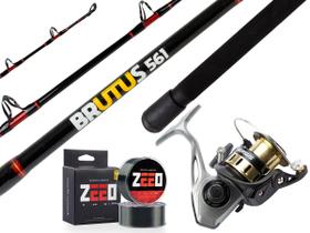 Kit Pintado Pesca Pesada com Vara Para Molinete Albatroz Brutus + Molinete Marine Versus + Linha Zeeo