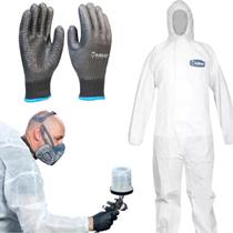 Kit Pintor Macacão Higiênico + Luva Especial Vulcão Pintura Epi