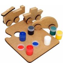 Kit pintura 1 brinquedo + 1 paleta + 6 tintas Kit pintura 1 brinquedo + 1 paleta + 6 tintas