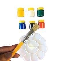Kit Pintura 6 Tinta Guache Pincel e Gode Kit Pintura 6 Tinta Guache Pincel e Gode