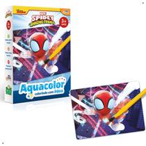 Kit Pintura Aquacolor Homem Aranha Colorindo com Água com Pincel Infantil - Spider Man Marvel - Novo Papel