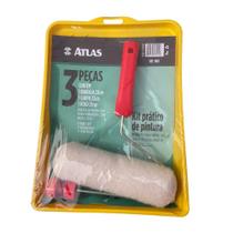 KIT PINTURA ATLAS 1001 3 PCS Bandejarolo poliester alta dens 23cmgarfo gaiola - ATLAS