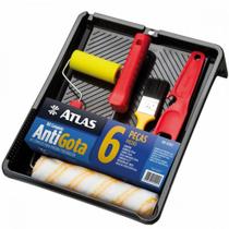 Kit Pintura Atlas Com 6 Pecas - Bandeja + Garfo + Rolo + Trincha + Misturador