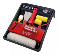 Kit pintura atlas com 7 bandeja + garfo + 3 rolos + espatula + trincha Kit pintura atlas com 7 bandeja + garfo + 3 rolos + espatula + trincha