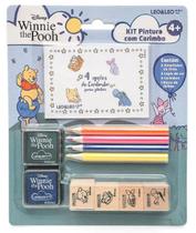 Kit Pintura Carimbo Ursinho Pooh 4 Lápis De Cor 1 Bloco 4 Carimbos 2 Almofadas Kit Pintura Carimbo Ursinho Pooh 4 Lápis De Cor 1 Bloco 4 Carimbos 2 Almofadas