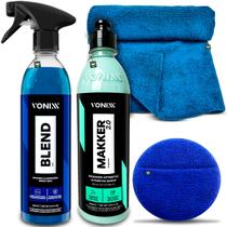 Kit Pintura Clara Cera Blend 500ml Makker Maquiador Automotivo 500ml Toalha Aplicador Vonixx