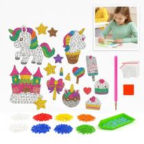 Kit Pintura com Diamantes Strass Coloridos Pedrinhas Colantes Adesivos Sticker Diamonds