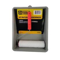 Kit pintura com rolo de lã sem 23cm branco 3 peças - dtools