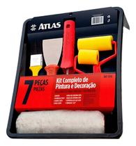 Kit Pintura Completo 7 Peças Atlas Rolo La Poliester Kit Pintura Completo 7 Peças Atlas Rolo La Poliester
