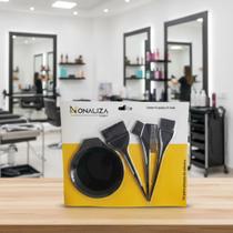 Kit Pintura de Cabelo 1 Pote para Tintura e 3 Pinceis