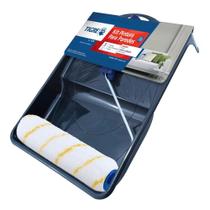 Kit Pintura De Parede Tigre Rolo Lã Anti Respingo E Bandeja 3 Peças