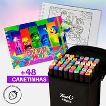 Kit Pintura Divertidamente E Canetinhas Touch Coloridas Ponta Dupla Alegria, Tristeza, Ansiedade, Nojinho Kit Pintura Divertidamente E Canetinhas Touch Coloridas Ponta Dupla Alegria, Tristeza, Ansiedade, Nojinho