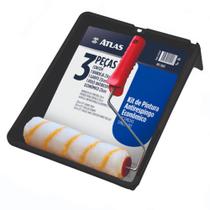 Kit Pintura Econômico 03 Peças Rolo Anti Gotas Atlas Kit Pintura Econômico 03 Peças Rolo Anti Gotas Atlas