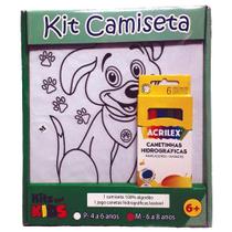 Kit Pintura Em Camiseta Cachorro - Tamanho M De 6 A 8 Anos