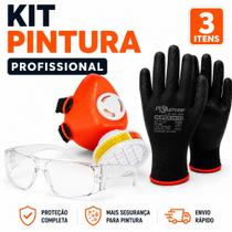 Kit Pintura EPI Respirador Facial Óculos Proteção e Luva Tátil Profissional Kit Pintura EPI Respirador Facial Óculos Proteção e Luva Tátil Profissional