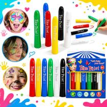 Kit Pintura Facial Infantil 6 Cores Caneta Lavável para Rosto Copa do Mundo Festa Maquiagem Artística Kit Pintura Facial Infantil 6 Cores Caneta Lavável para Rosto Copa do Mundo Festa Maquiagem Artística