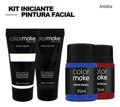 Kit Pintura Facial Iniciante Colormake Clown Líquido Kit Pintura Facial Iniciante Colormake Clown Líquido